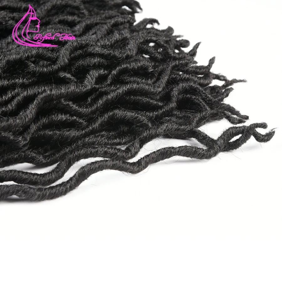 Утонченные волосы Ombre faux locs curly вязаные крючком для наращивания 18 дюймов Длинные