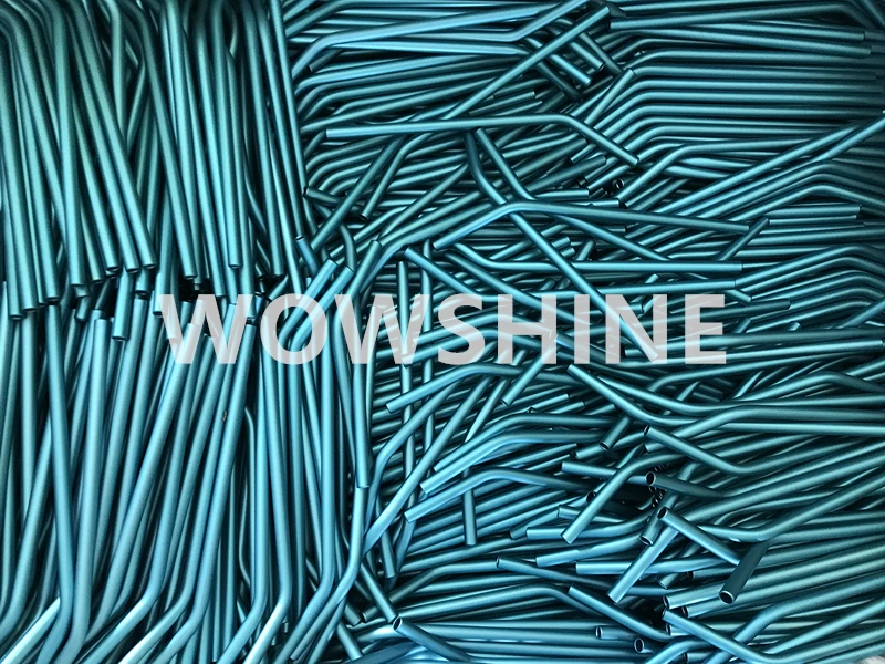 WOWSHINE цвет алюминий Бент питьевой клубника 100 шт/партия пищевой сочные соломинки 8 мм х 215 мм матовый синий