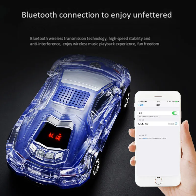 Светодиодный светильник bluetooth-колонка модель автомобиля цветной s беспроводная