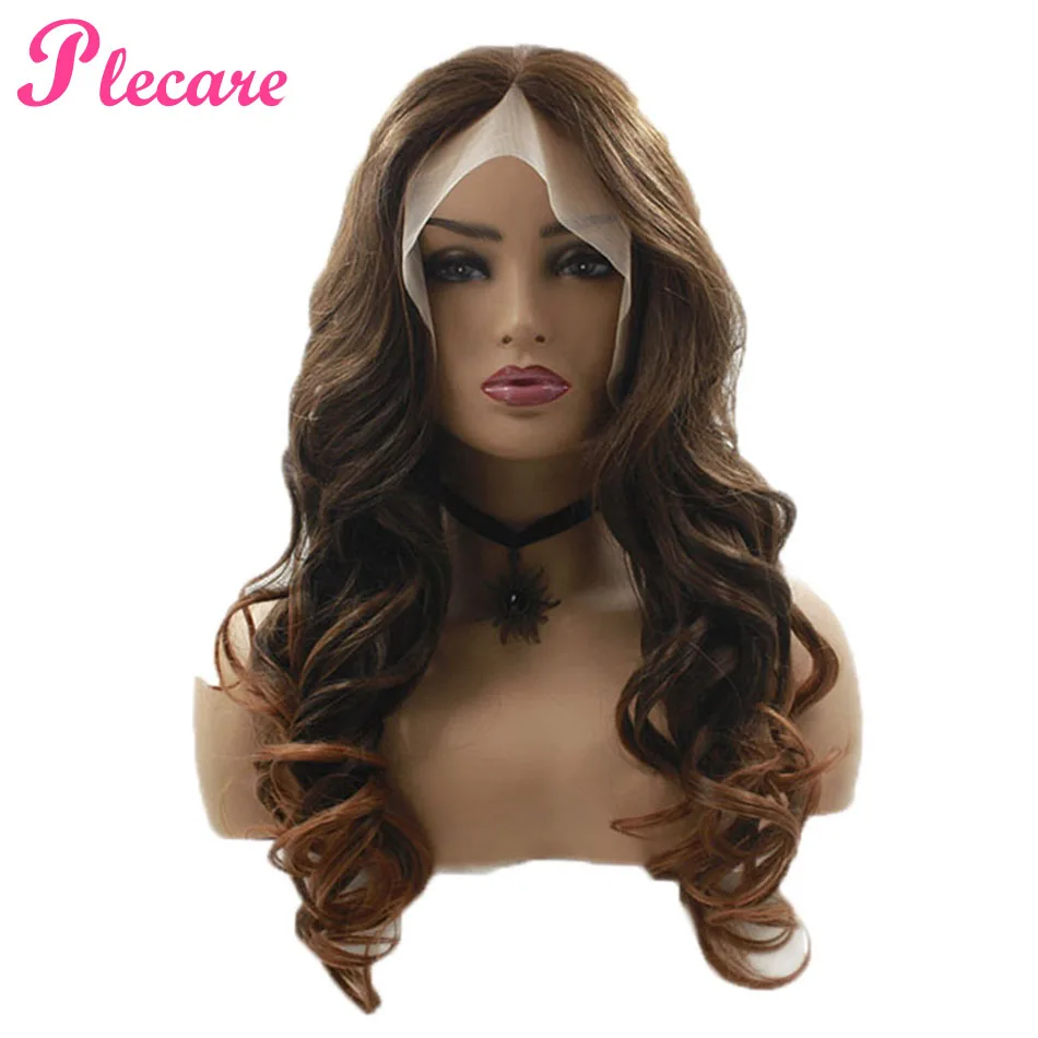 Plecare синтетический парик Pruiken кружевной передний Lang волнистые волосы для тела