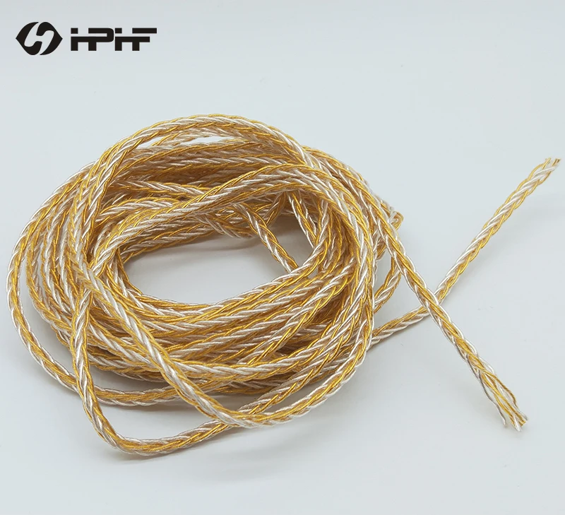 HPHF 152 ядер HiFi Кабели для наушников 8 акций ручной работы переплетение OCC Золото