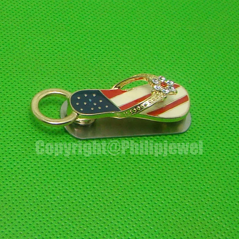 Новые шлепанцы дизайнерские эмалированные кристаллы флаг Amarican прочный