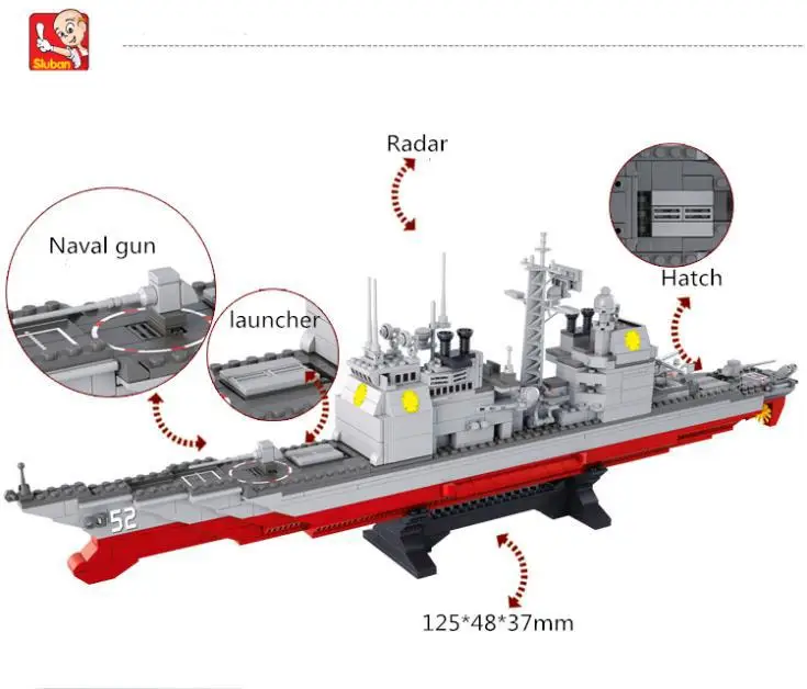 Sluban Военная Униформа серии армия ВМФ корабль Модель Строительство Конструкторы