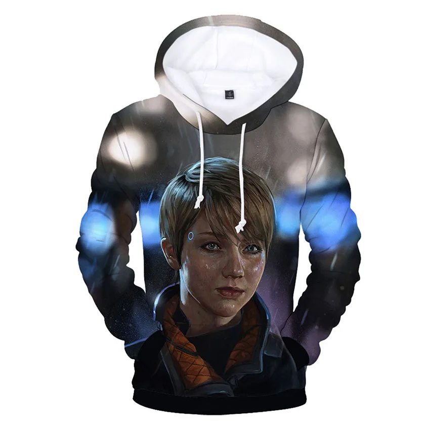 Толстовка с капюшоном Detroit Become Human 3D печать мужская унисекс уличная Женская Хип