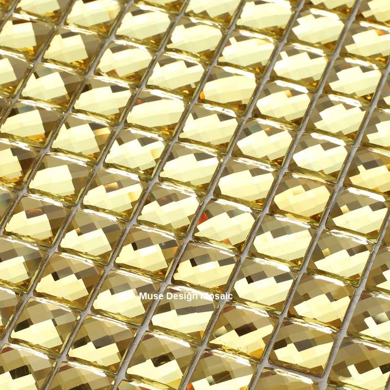 13 краев скошенная кристальная Алмазная Золотая зеркальная стеклянная мозаичная