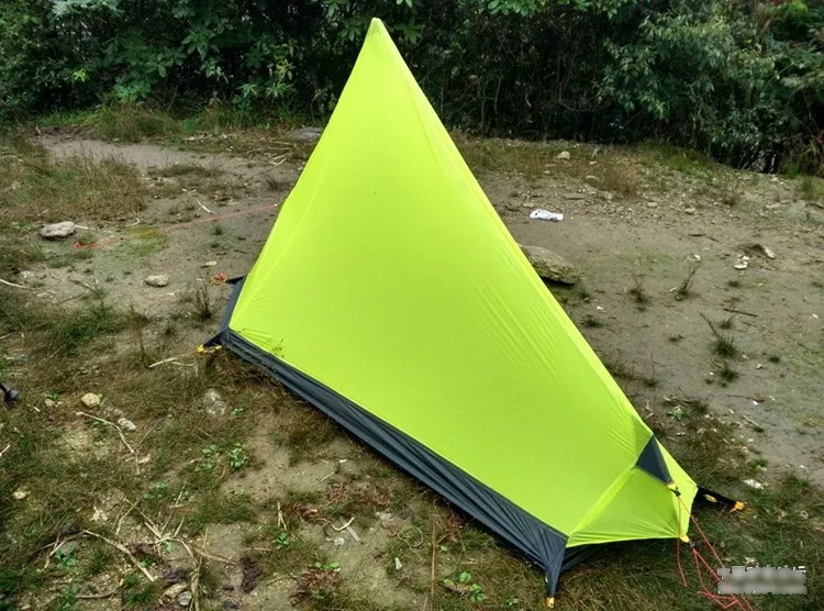 0.65 КГ 3F UL Передач Бесштоковый Палатки Ultralight 15D Силиконовые Один Человек Палатки Кемпинга 1 Чел 3 Сезон С След 3 Цветов туристическая палатка палатка туристическая пляжный тент