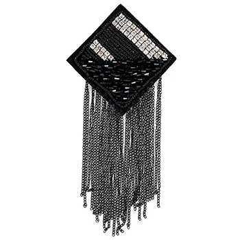E 2PC 2 шт. DIY модный квадратный дизайн Стразы из бисера значки цепи кисточки бахрома аппликация пришить платье Сумка наплечные патчи TH1374 - Цвет: E 2PC