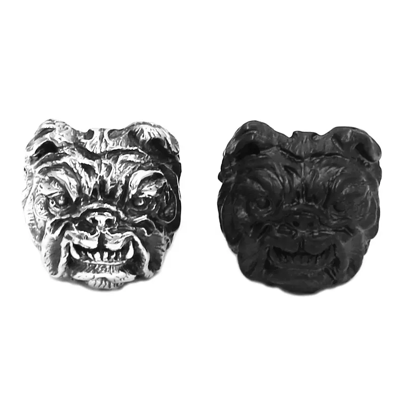 Кольцо в виде собаки питбуля из нержавеющей стали и титана | Украшения аксессуары