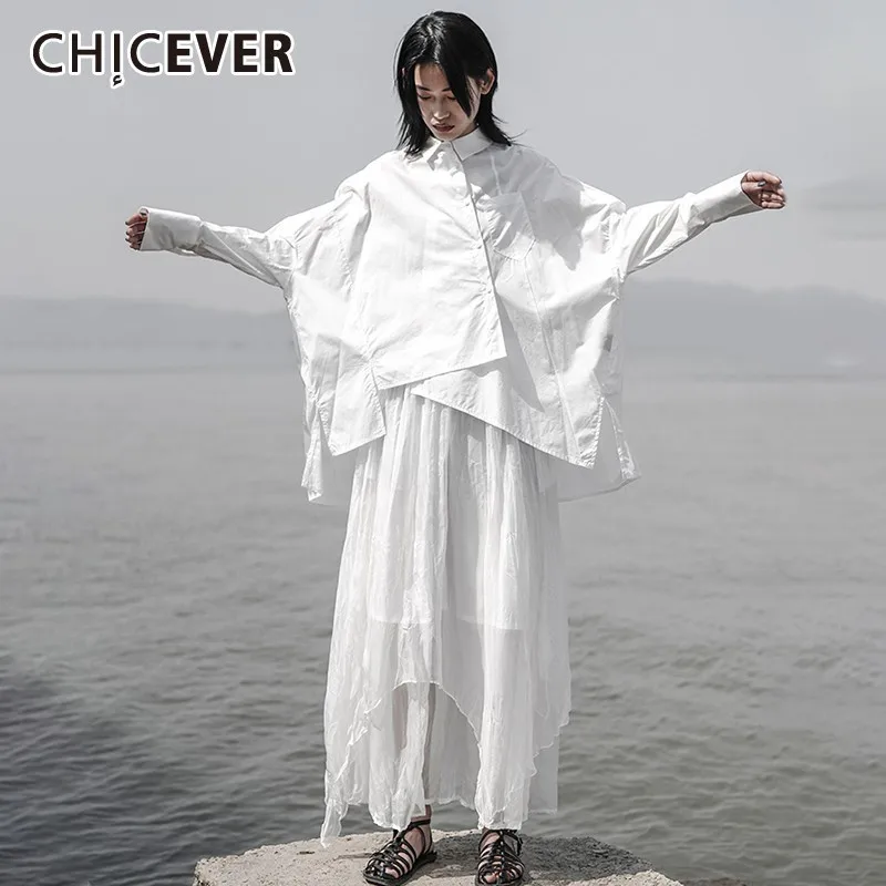 Женская блузка CHICEVER летняя однотонная с длинным рукавом и карманами|Блузки| |