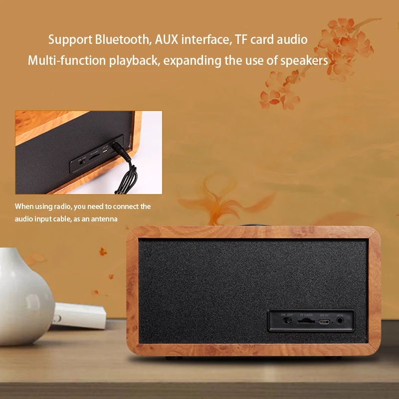 Горячая Распродажа Деревянный винтажный TF карта AUX Play FM Радио беспроводной Bluetooth мини светодиодный будильник динамик цифровой дисплей Despertador