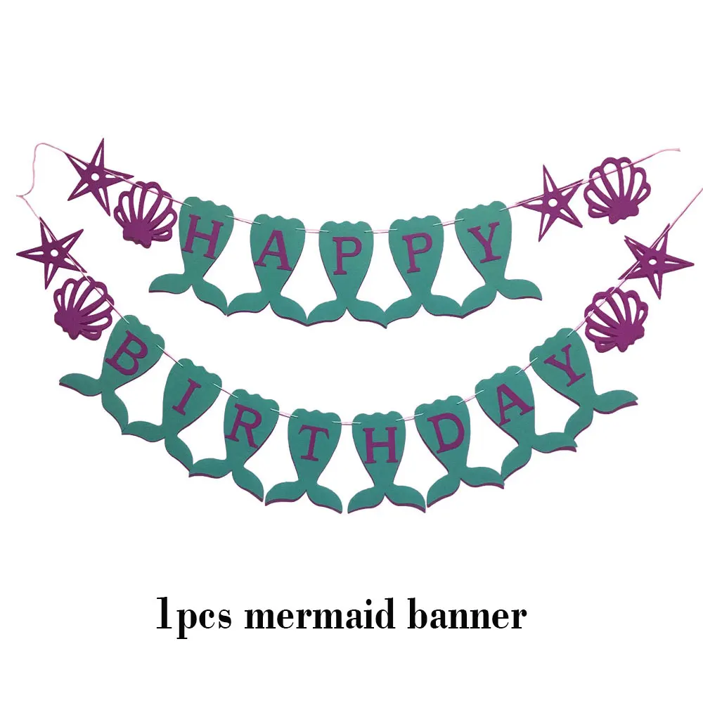 

Amawill 3m Kids Cartoon Mermaid Garland Baby Shower Birthday Party Flag Wedding Decoration Banner Mermaid Party Decoration