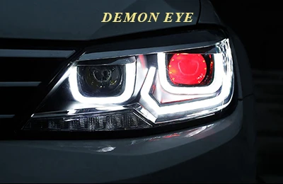 Demon eyes Для VW Volkswagen Lamando фары- Lamando светодиодный головной фонарь DRL объектив H7 HID - Цвет: Demon eyes