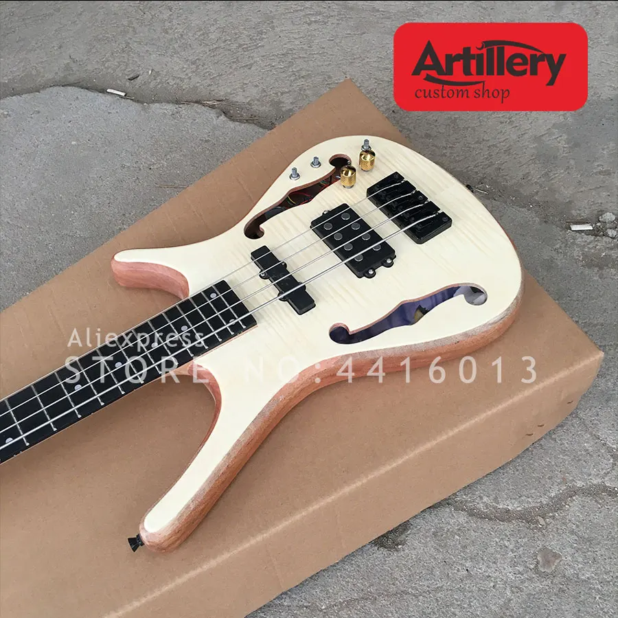 Бесплатная доставка заводской изготовленный на заказ 4-струнный бас с полуполым