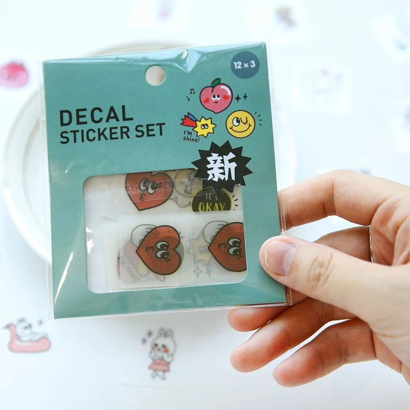 2 сумки Мини мультфильм ПВХ животное кролик медведь дневник наклейка сделай сам