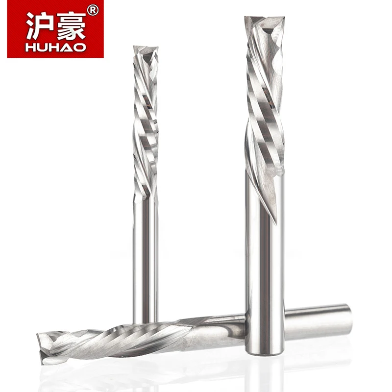 HUHAO 1pc Imported Material Two-flute Composite Milling Cutter Woodworking PVC MDF Clamp Board Straight | Инструменты