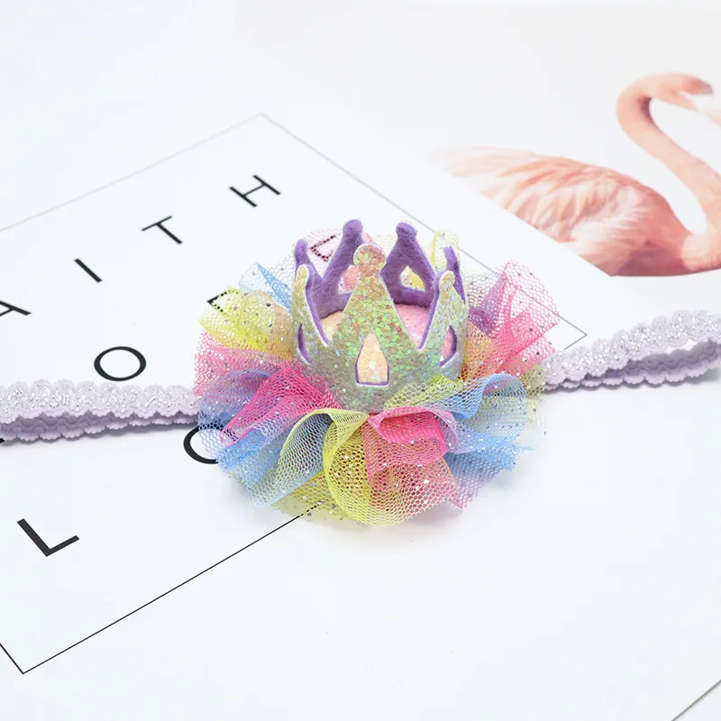 10 шт. модные милые блестящие тиары головные повязки градиентные марлевые