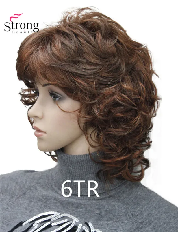 StrongBeauty женские короткие кудрявые термостойкие синтетические каштановые волосы парики выбор цвета