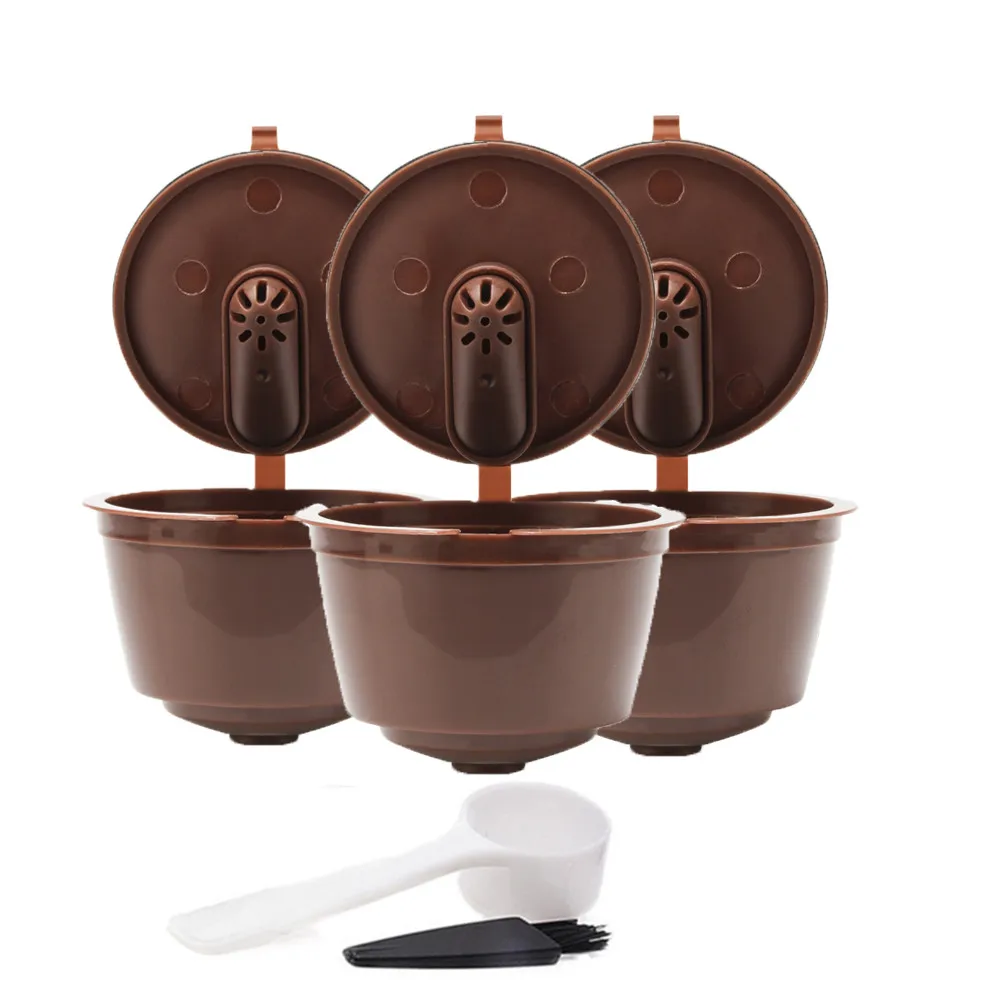 3 шт. Nescafe dolcee Gusto 3-го поколения фильтры для кофе Многоразовые корзины из нержавеющей стали Mech многоразовые кофейные капсулы капельница - Цвет: 3pcs Brown