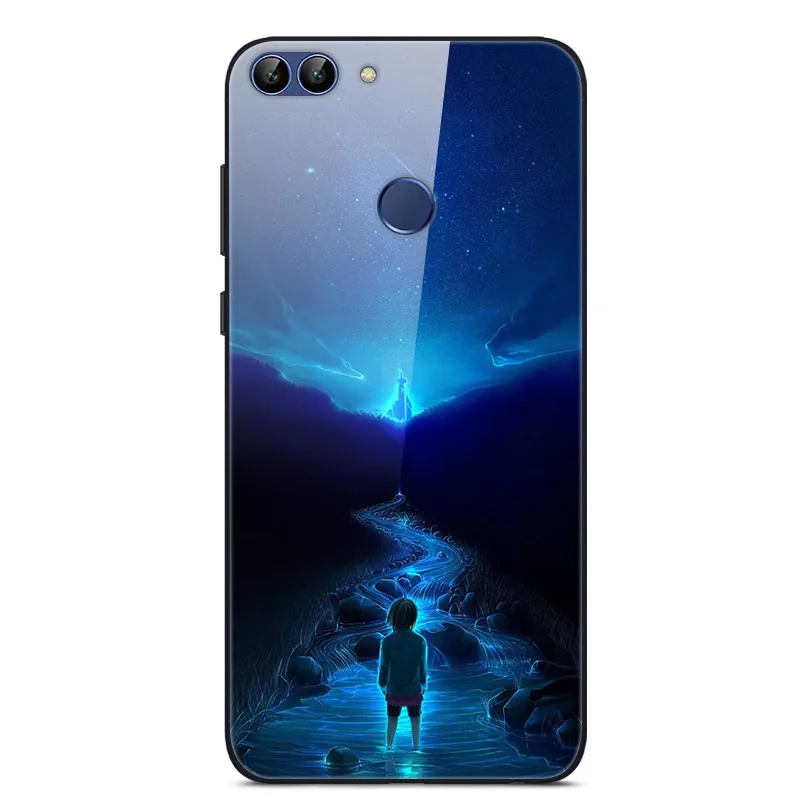 Для huawei P Smart чехол PSmart чехол из закаленного стекла для телефона черный чехол-бампер для huawei P Smart FIG-LX1 FIG-LX3 5,65" - Цвет: 31