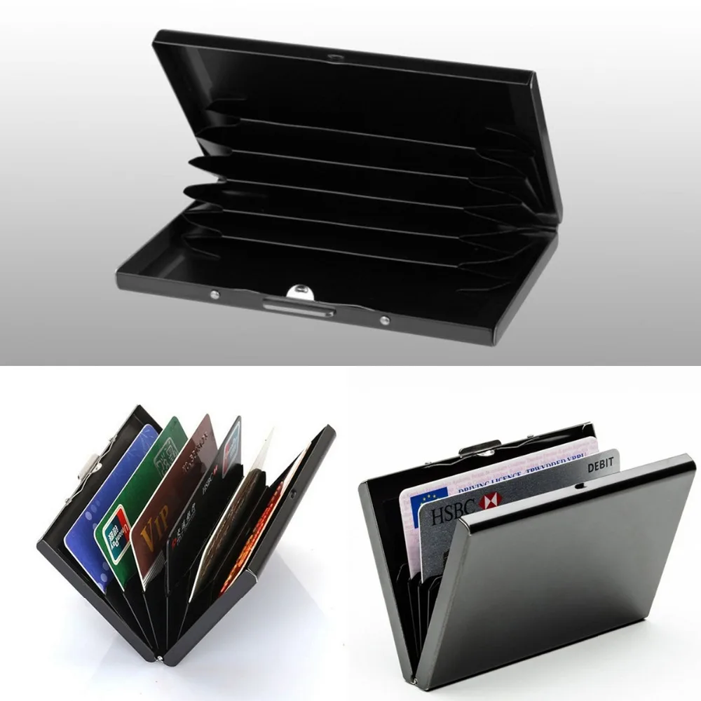 

Luxury Metal Card Holder Stainless Steel Business Card Credit ID RFID Information Security Case Vogue Men ID Card Box Protector