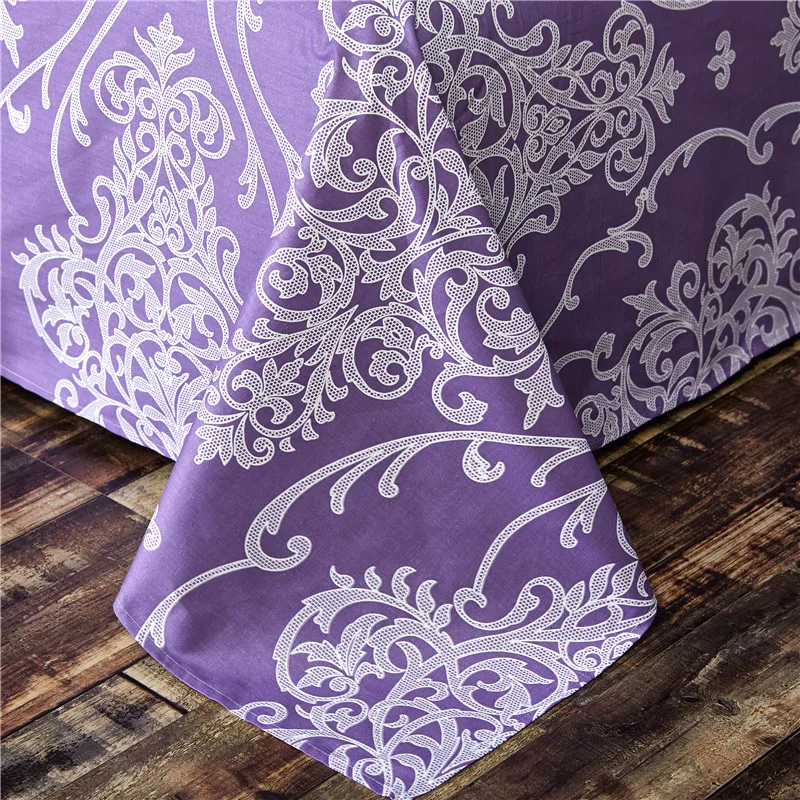 Домашний Текстиль Фиолетовый Золотой Цветок Зеркало Стиль 100% Хлопок Постельного