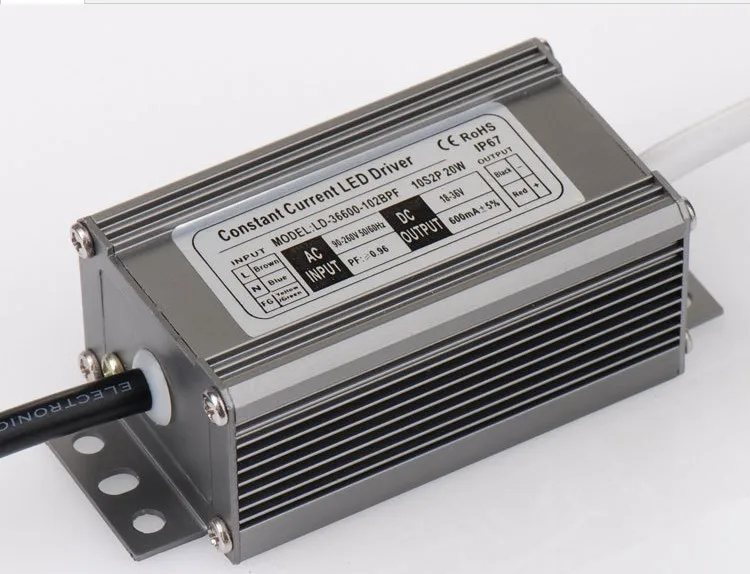 

LED 20W 600mA Switching Power Supply UNIT 90~260V AC input 18V ~36V DC Output constant waterproof current led driver