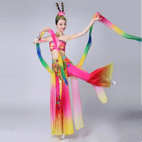 Китайские классические танцевальные костюмы для женщин винтажные сказочные
