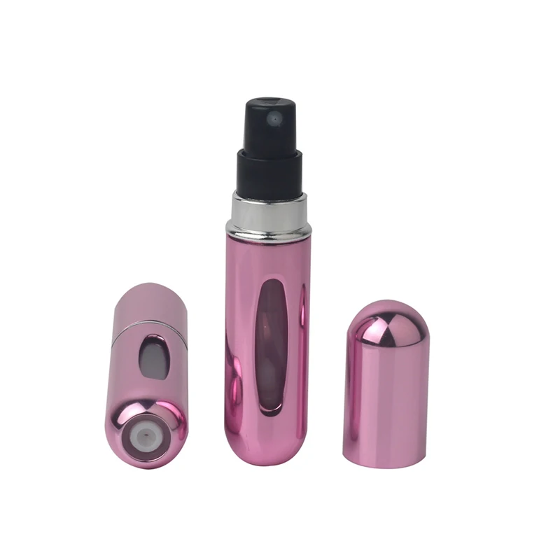 shiny pink 5 мл портативный мини алюминиевый многоразовый флакон духов с распылителем пустые косметические контейнеры с распылителем для путешественника - Цвет: shiny pink