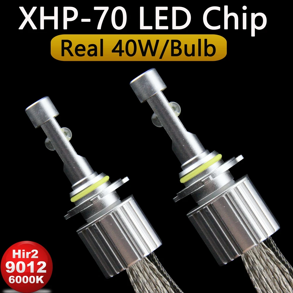 Hir2 9012 светодио дный лампы 110 Вт 13200lm 6000 К XHP70 чипы Автомобильные фары Conversion Kit H7 H11 9005