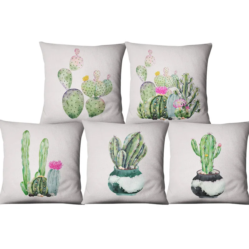 

Originality Green fresh cactus wholesale wedding gift office pillow cover home decorative pillow case