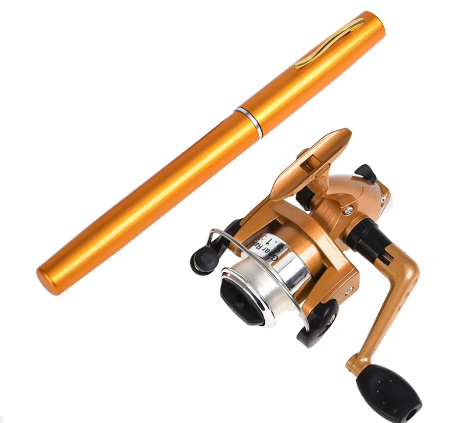 YINGTOUMAN 2 SET/LOT ABS Carbon Pen Type Fishing Rod Spinning Wheel Reel Piece Set Portable 5 Color Sea Otter Tackle | Спорт и