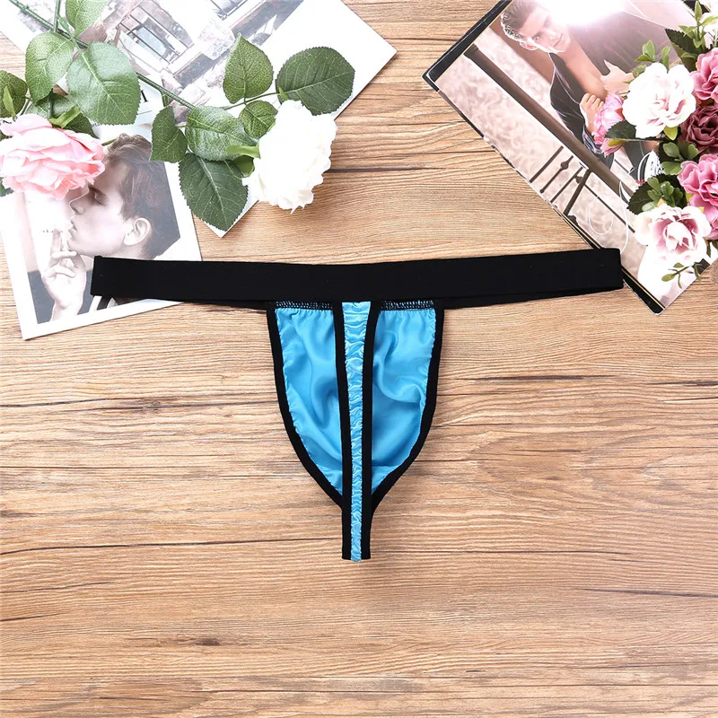 Нижнее белье MSemis мужское сексуальное блестящее сатиновое стринги с высокой