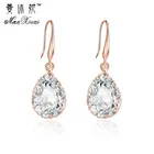 Женские Висячие серьги золотого цвета, подвеска для пирсинга из фианита с зелеными каплями, модные ювелирные украшения