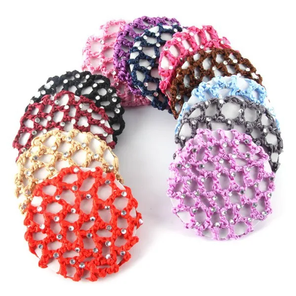 Newest 2020 Women Lady Girl Beautiful Bun Cover Snood Hair Net Ballet Dance Skating Crochet With Diamond #2019.7.16 |