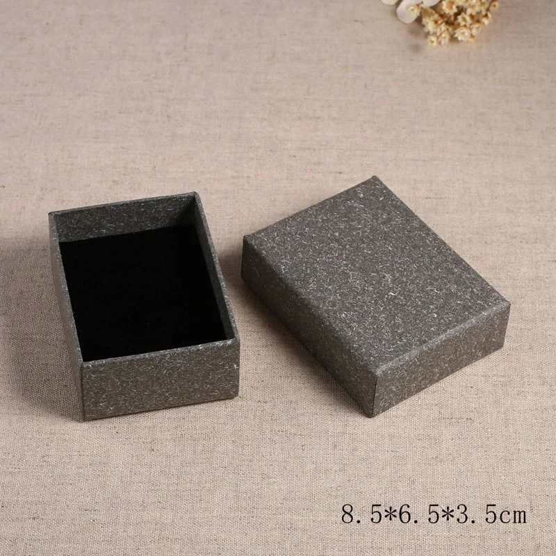 8.5x6.5x3.5cm Высококачественная серая бумажная коробка для сережек, колец, ожерелья, упаковки ювелирных изделий, подарочные коробки, квадратный органайзер для ювелирных изделий, коробка для помолвки - Цвет: 8.5x6.5x3.5cm
