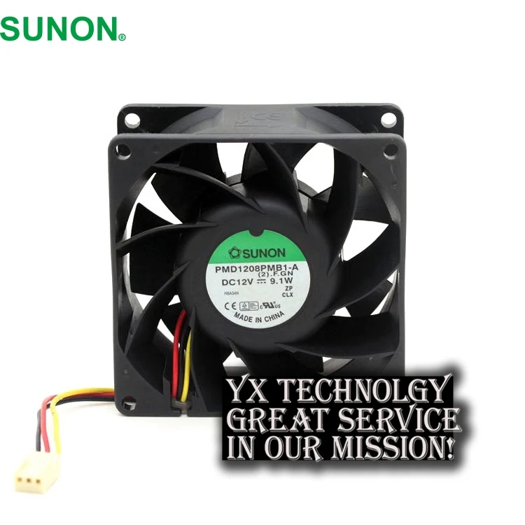 Для SUNON New PMD1208PMB1-A 8038 80 мм 12 В 9,1 Вт 3-линейный серверный охлаждающий вентилятор 80*80*38 мм
