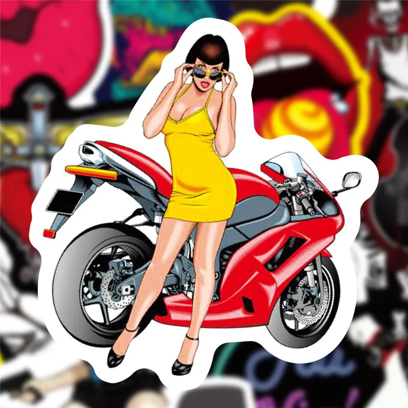 50Pcs New Anime Sexy Women Lips Stickers Sets For Motorcycle Snowboard Luggage Car Fridge Car- Styling Laptop kids Stickers