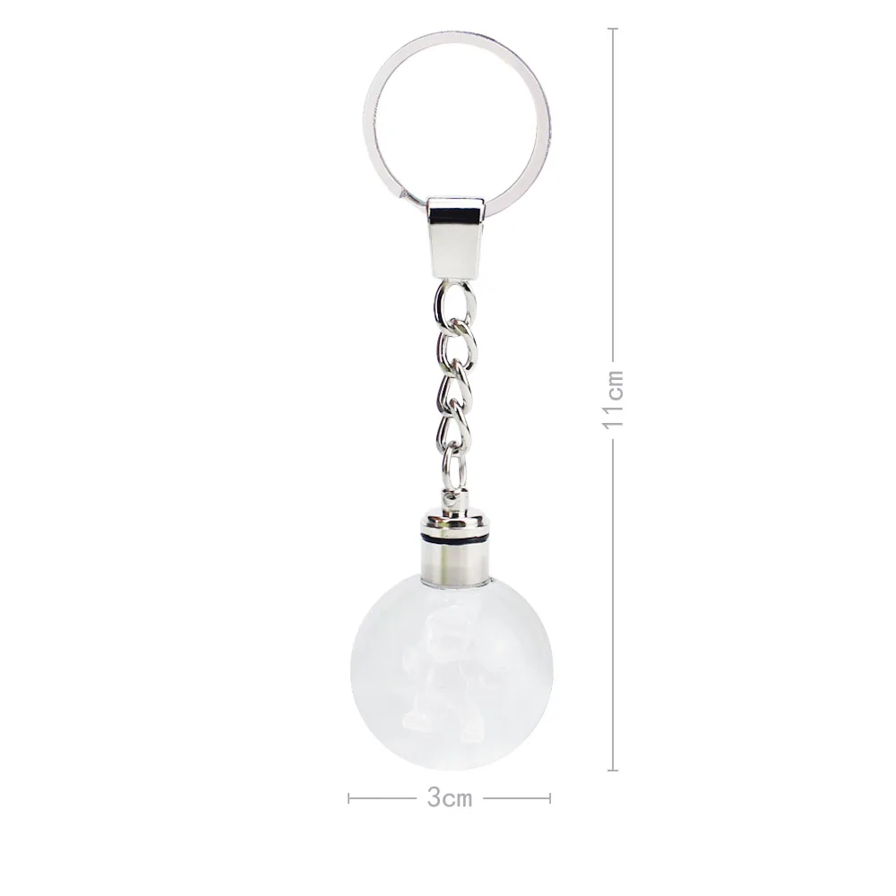 Хрустальный шар Go гравировка круглый 3D Стекло мяч Марио светодиодный брелок