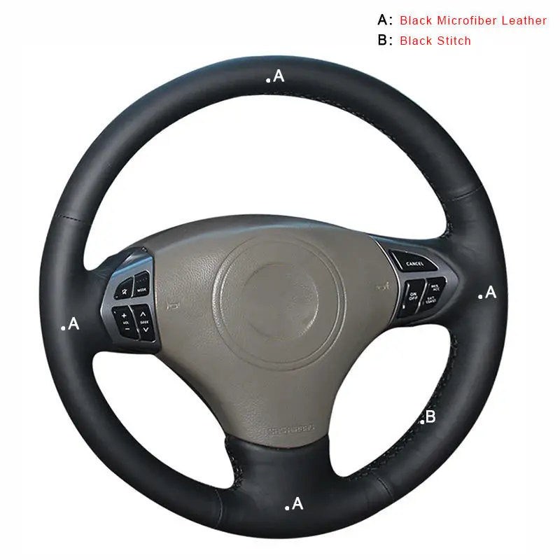 Microfiber Leather Автомобильная оплетка на руль для Suzuki Grand Vitara 2006 2007 2008 2009- 2007-2013 diy авто аксессуары для интерьера - Название цвета: Microfiber Leather