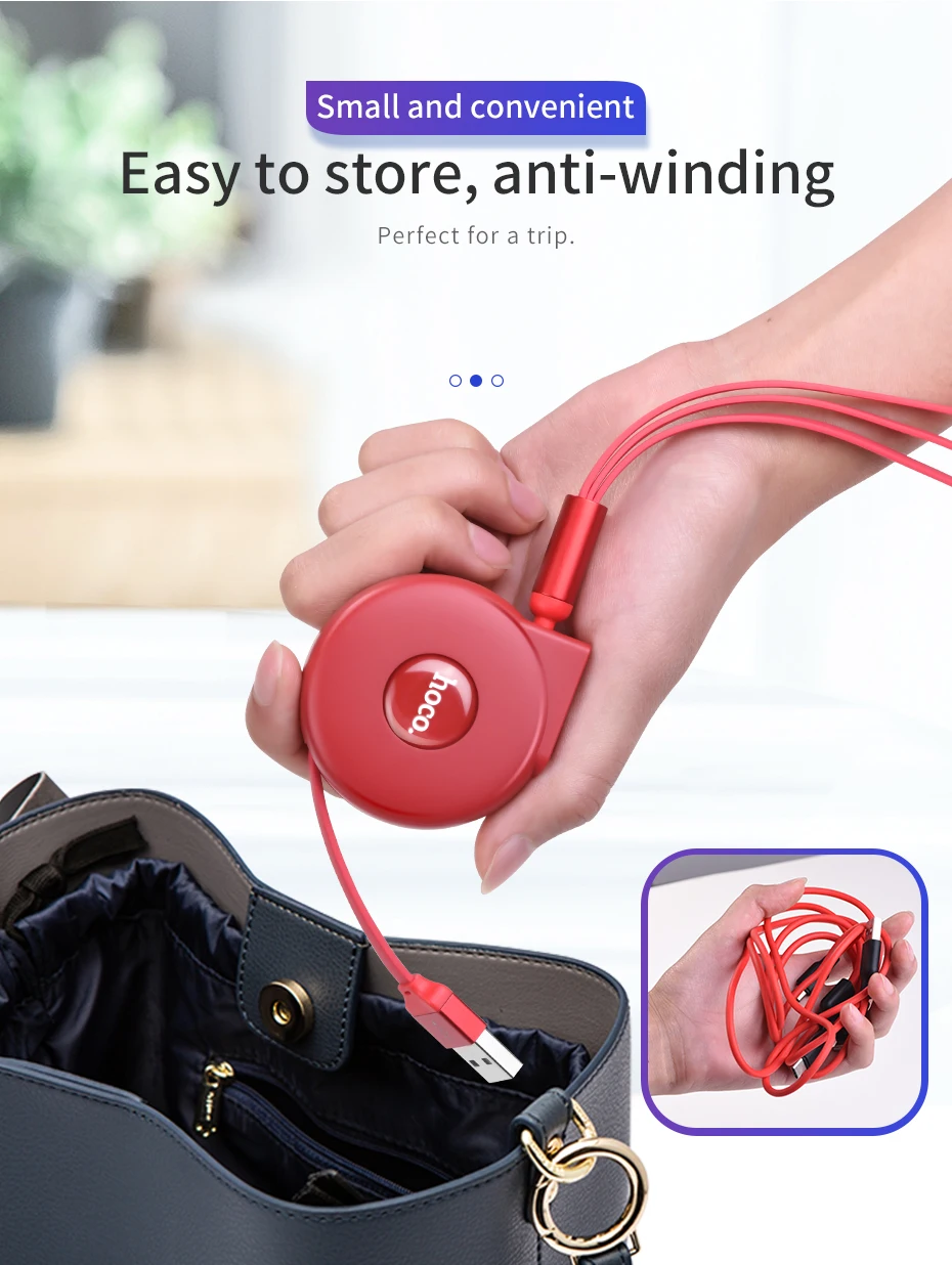 HOCO 3 в 1 USB кабель для iPhone X 8 7 6 3в1 Micro usb type C зарядный кабель для samsung S9 Универсальный мобильный кабель для зарядки телефона
