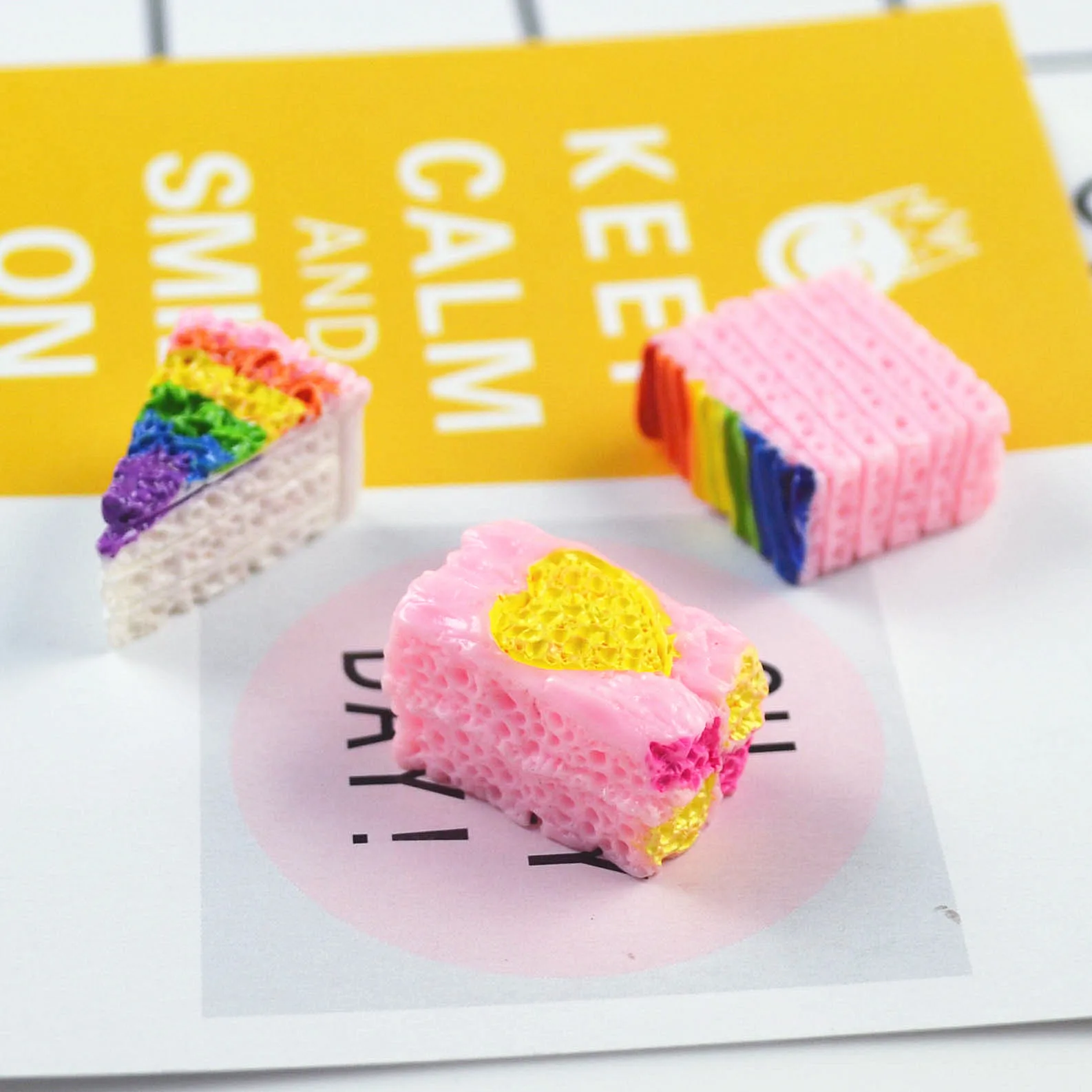 10 шт. смесь цветной смолы Радуга торт еда играть крем после пенал для игры частей