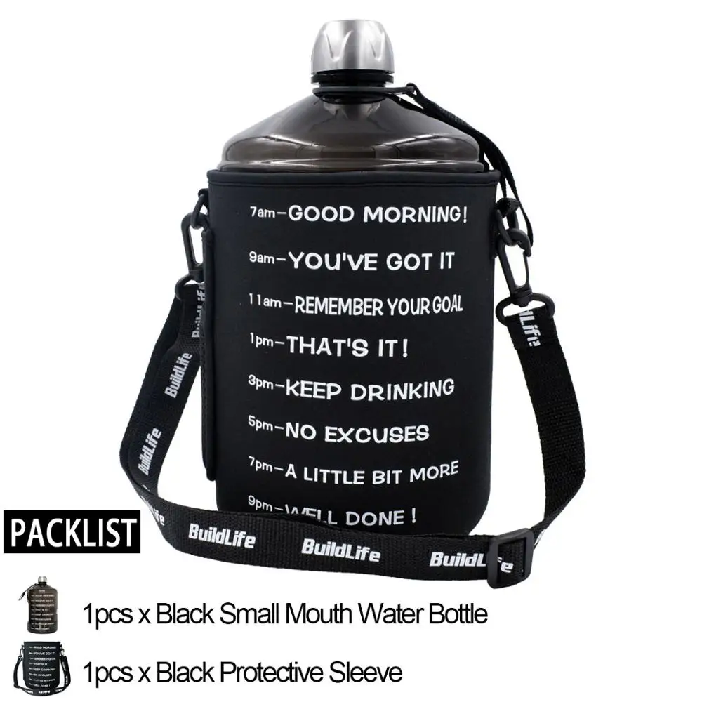 Small Mouth with Bag Quifit 2.2L 2.5L 3.78L сумка пакет рукав чехол Перевозчик с плечевым ремнем для галлонов спорта бутылки воды питьевой кувшин Тренажерный зал Спорт - Цвет: Small Mouth with Bag