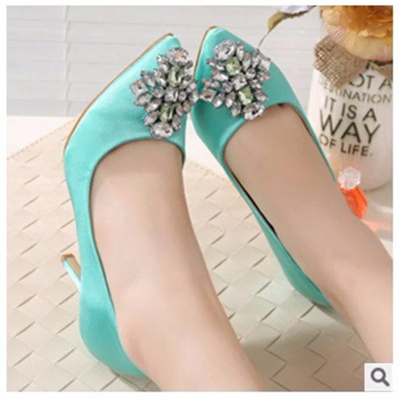 Женская пикантная модная обувь Большие размеры 4 12 Женские тонкие туфли из шелка