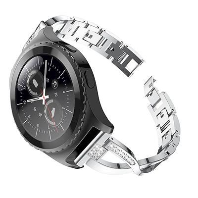 20 мм сменный Браслет для samsung gear S2, женский ремешок, стразы, ремешок для samsung Galaxy Watch, Активный браслет, аксессуары - Цвет ремешка: Серебристый