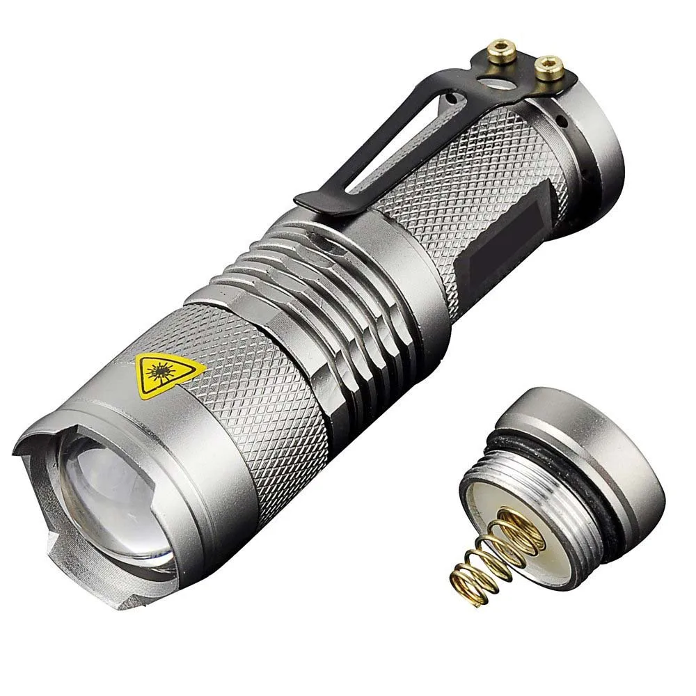 2000 люмен серебряный светодиодный фонарик Torche Lampe Q5 Lanterna LED 3 режима масштабируемый