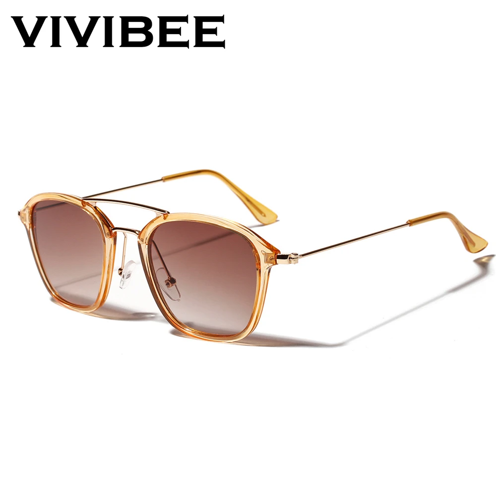 VIVIBEE винтажные женские металлические квадратные солнцезащитные очки люксовый