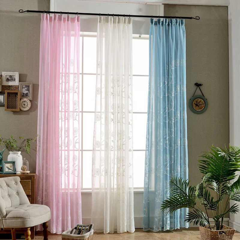 Индивидуальные линии вышитые sheer тюль занавес гостиной спальня белая вуаль ткани
