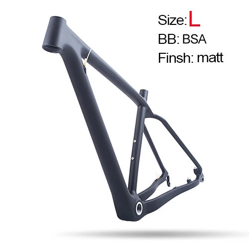 L Black Matte Новая 29 дюймовая углеродная рама для велосипеда 148*12 мм MTB велосипедная рама UD матовая/глянцевая 29er S/M/L велосипедная Рама для горного велосипеда BSA - Цвет: L Black Matte