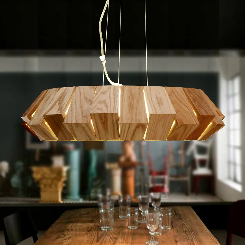 

Modern fashion Wood pendant light fixture brief home deco led pendant lamp