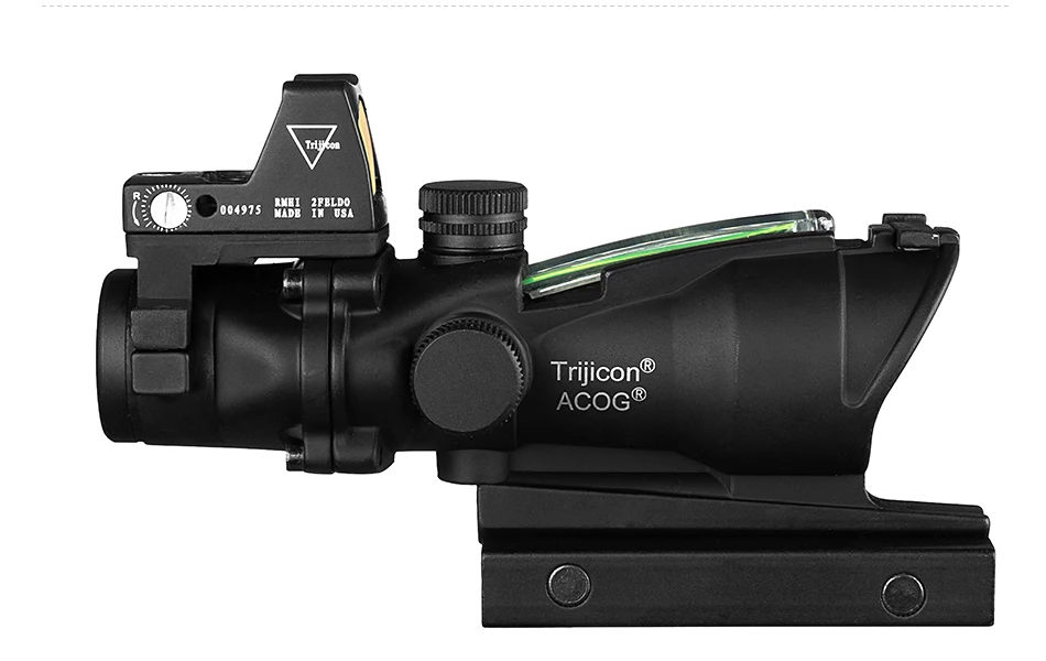 Trijicon ACOG 4X32 оптический прицел CAHEVRON сетка волокно зеленый красный с подсветкой Оптический прицел с RMR мини Красный точка зрения
